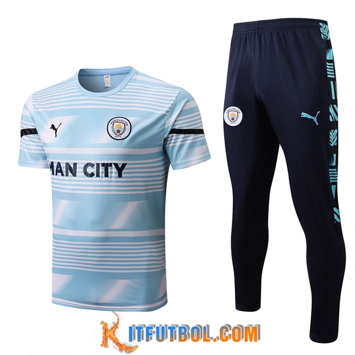 Camiseta Entrenamiento + Pantalones Manchester City Azul/Blanco 2022/2023