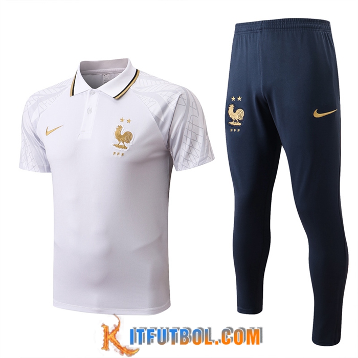 Camiseta Polo Francia Blanco 2022/2023