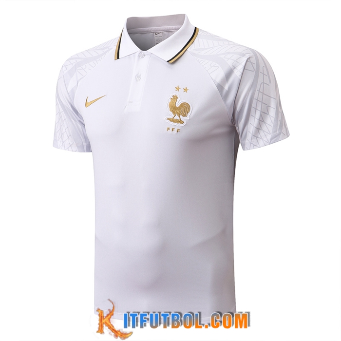 Camiseta Polo Francia Blanco 2022/2023