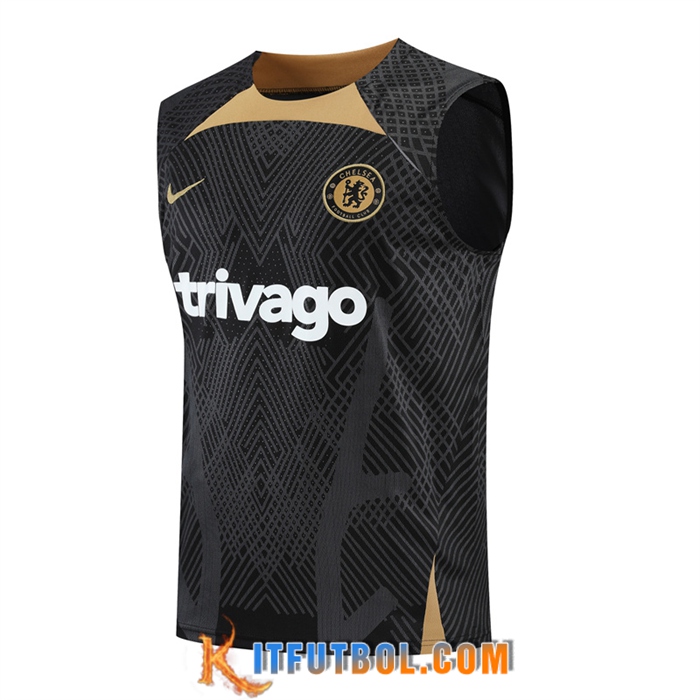 Camiseta Entrenamiento sin mangas FC Chelsea Negro 2022/2023