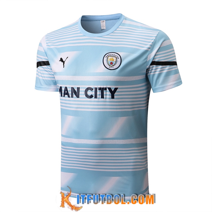 Camiseta Entrenamiento Manchester City Azul/Blanco 2022/2023