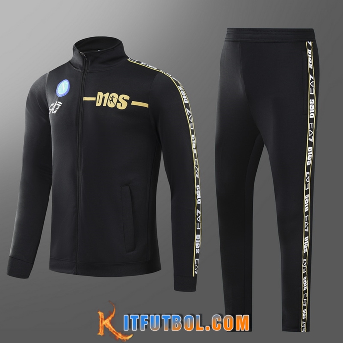 Chandal Equipos De Futbol - Chaqueta SSC Napoli Ninos Negro 2022/2023