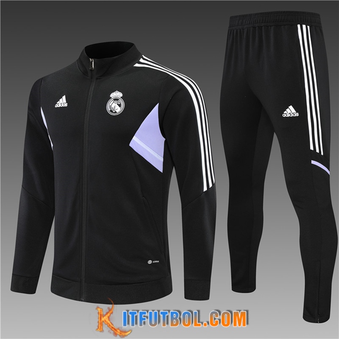Chandal Equipos De Futbol - Chaqueta Real Madrid Ninos Negro 2022/2023