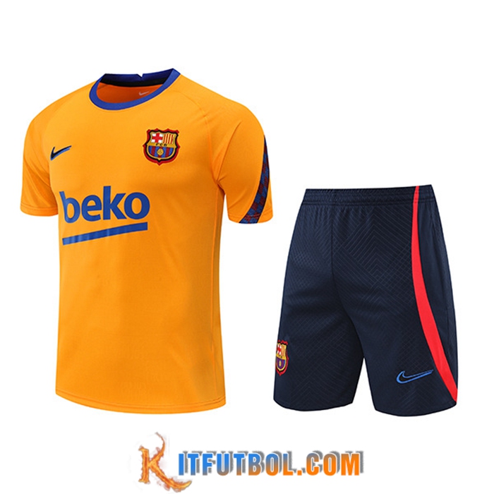 Camiseta Entrenamiento + Cortos FC Barcelona Amarillo 2022/2023