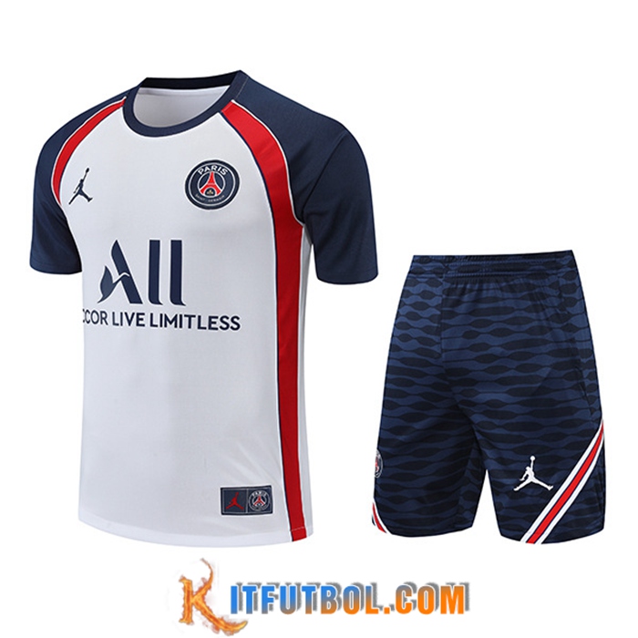 Camiseta Entrenamiento + Cortos PSG Blanco/Rojo 2022/2023