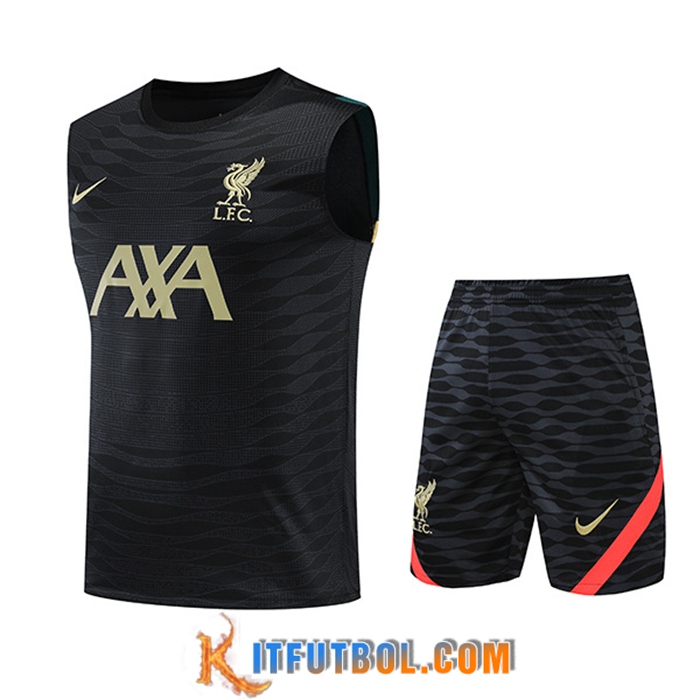 Chalecos De Futbol + Cortos FC Liverpool Negro 2022/2023