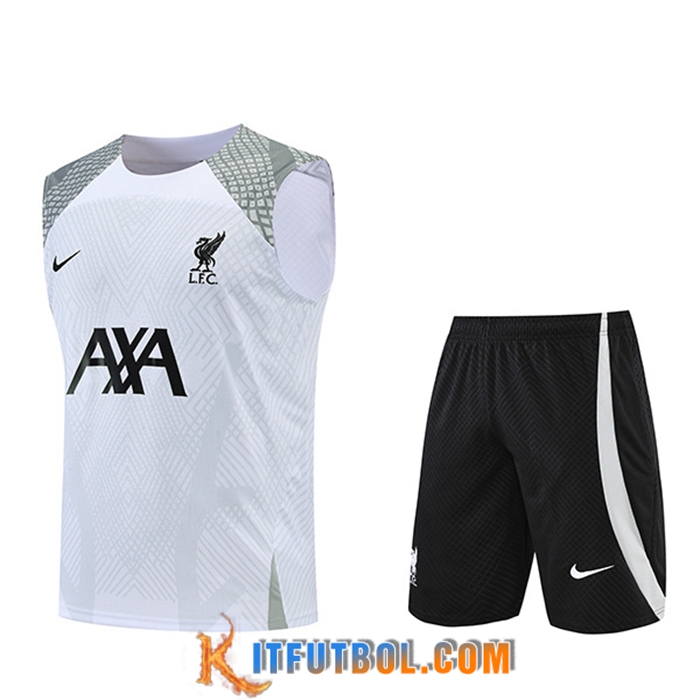Chalecos De Futbol + Cortos FC Liverpool Blanco 2022/2023