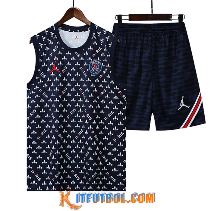 Chalecos De Futbol + Cortos Jordan PSG Blanco/Azul marino 2022/2023