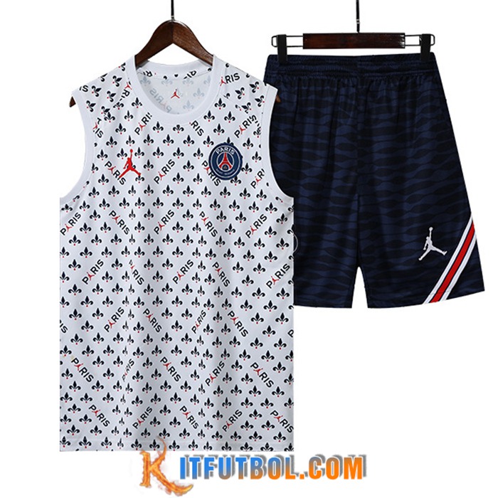 Chalecos De Futbol + Cortos Jordan PSG Blanco 2022/2023