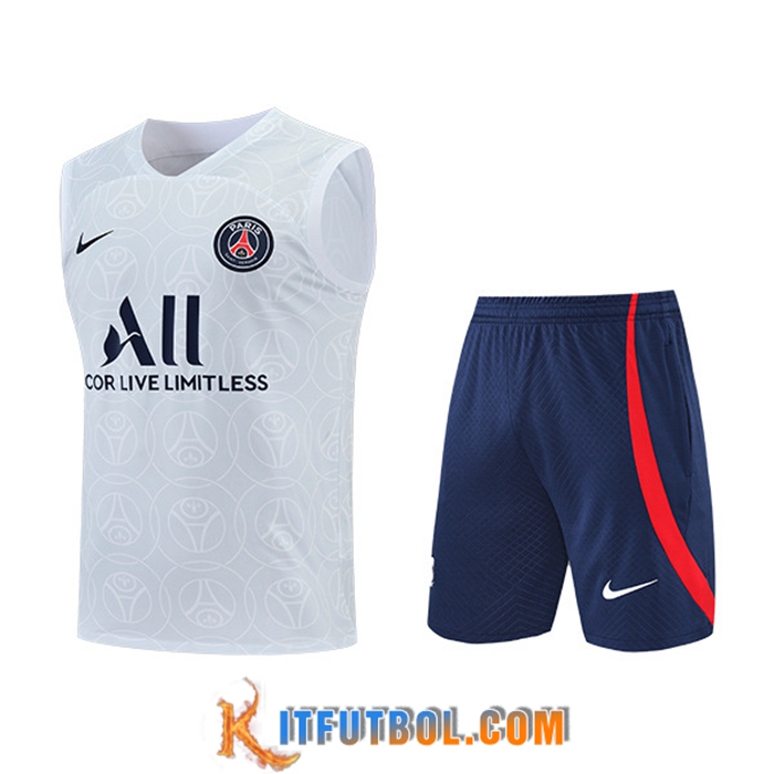 Chalecos De Futbol + Cortos PSG Blanco/Gris 2022/2023