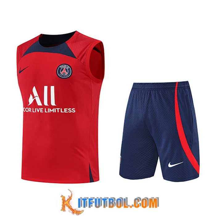 Chalecos De Futbol + Cortos PSG Rojo 2022/2023