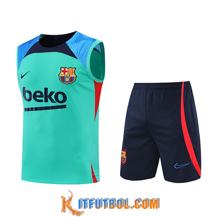 Chalecos De Futbol + Cortos FC Barcelona Azul/Verde 2022/2023