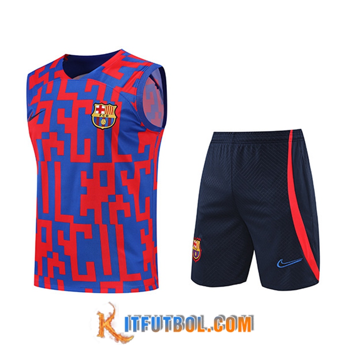 Chalecos De Futbol + Cortos FC Barcelona Rojo/Azul 2022/2023