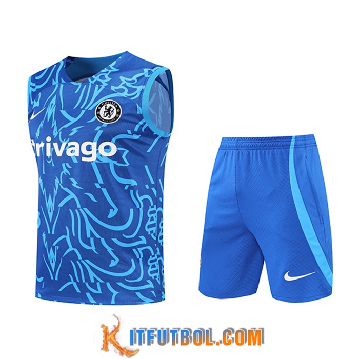 Chalecos De Futbol + Cortos FC Chelsea Pattern Azul 2022/2023