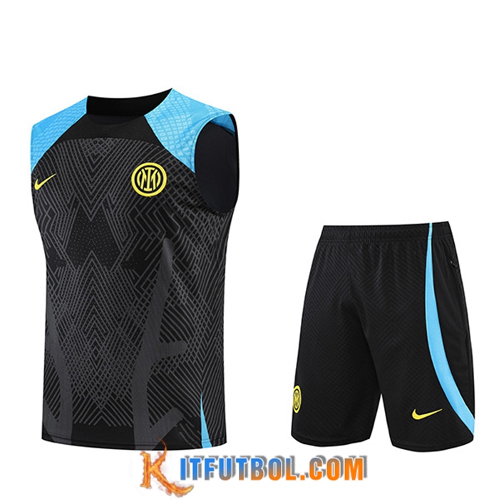 Chalecos De Futbol + Cortos Inter Milan Negro/Azul 2022/2023