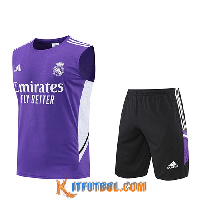 Chalecos De Futbol + Cortos Real Madrid Violeta 2022/2023