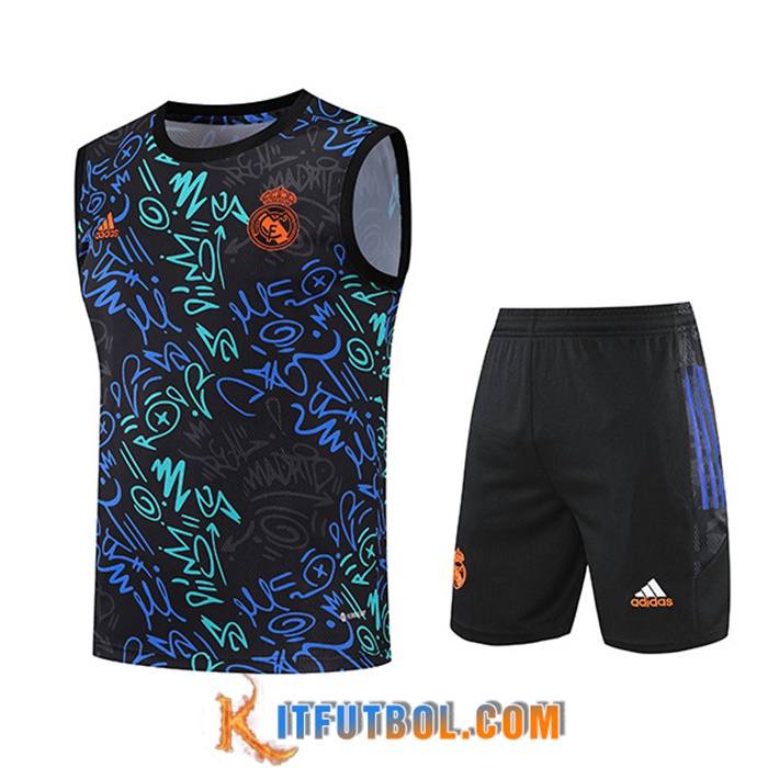 Chalecos De Futbol + Cortos Real Madrid Negro/Azul 2022/2023