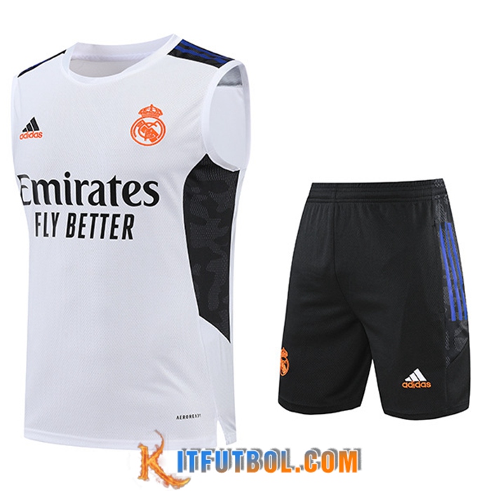 Chalecos De Futbol + Cortos Real Madrid Blanco/Negro 2022/2023