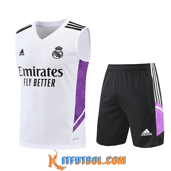 Chalecos De Futbol + Cortos Real Madrid Blanco/Violeta 2022/2023