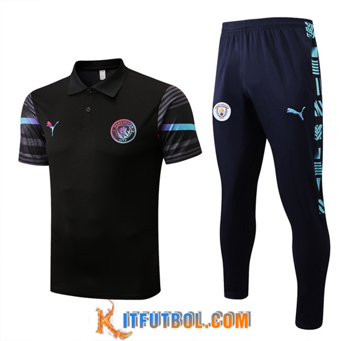 Camiseta Polo Manchester City Negro 2022/2023