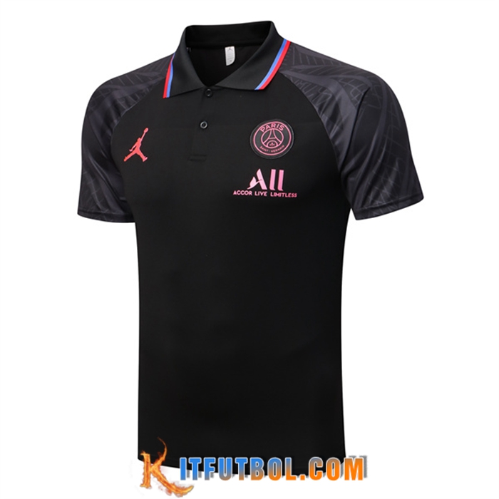 Camiseta Polo Jordan PSG Negro/Gris 2022/2023