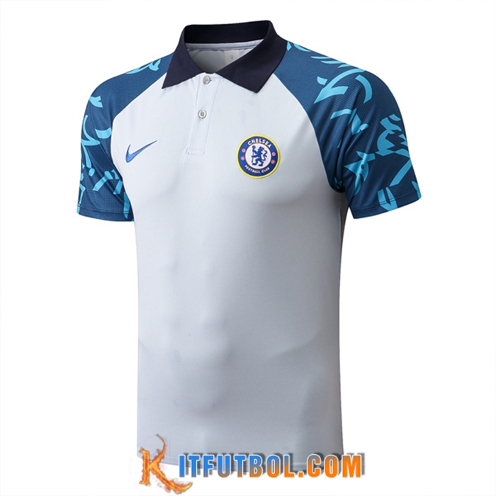 Camiseta Polo FC Chelsea Blanco/Azul 2022/2023