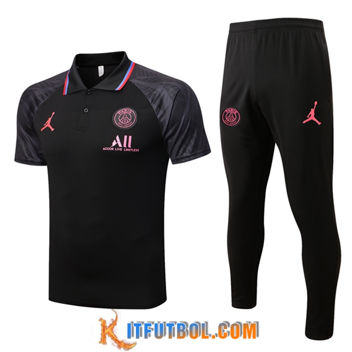 Camiseta Polo Jordan PSG Negro/Gris 2022/2023