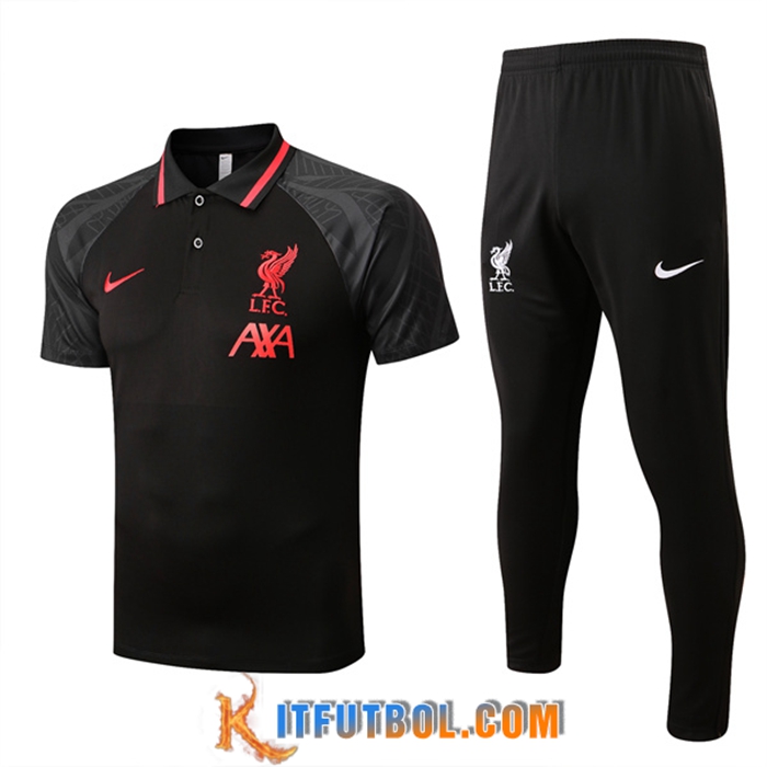 Camiseta Polo FC Liverpool Negro/Gris 2022/2023