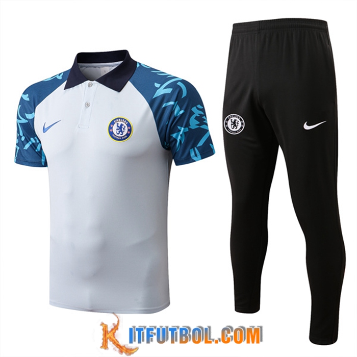Camiseta Polo FC Chelsea Blanco/Azul 2022/2023