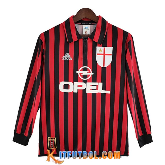 Camisetas De Futbol AC Milan Retro Primera Manga Larga 1999/2000