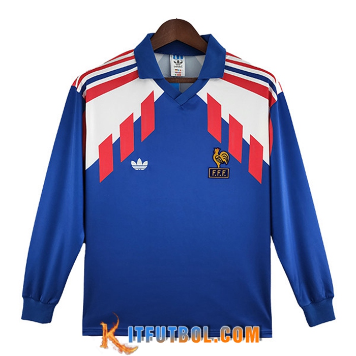 Camisetas De Futbol Francia Retro Primera Manga Larga 1988/1990