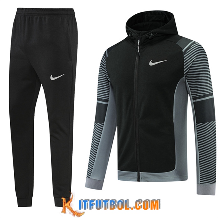 Chaqueta Con Capucha Chandal Nike Negro/Gris 2022/2023