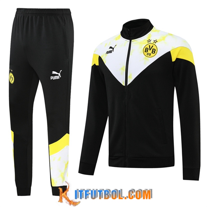 Chandal Equipos De Futbol - Chaquetas Dortmund BVB Negro/Blanco 2022/2023