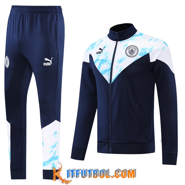 Chandal Equipos De Futbol - Chaquetas Manchester City Azul marino/Blanco 2022/2023