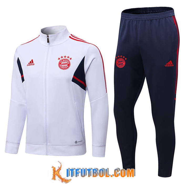 Chandal Equipos De Futbol - Chaquetas Bayern Munich Blanco 2022/2023