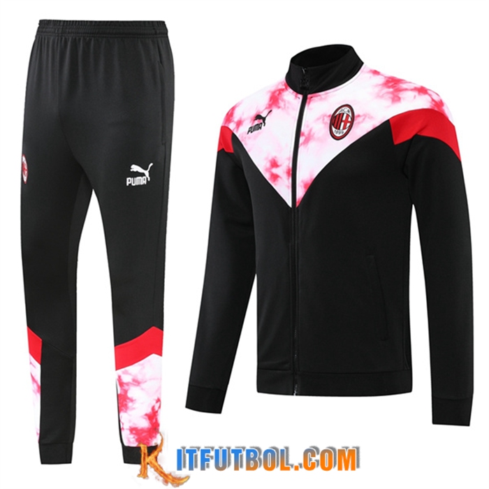 Chandal Equipos De Futbol - Chaquetas AC Milan Negro/Blanco 2022/2023