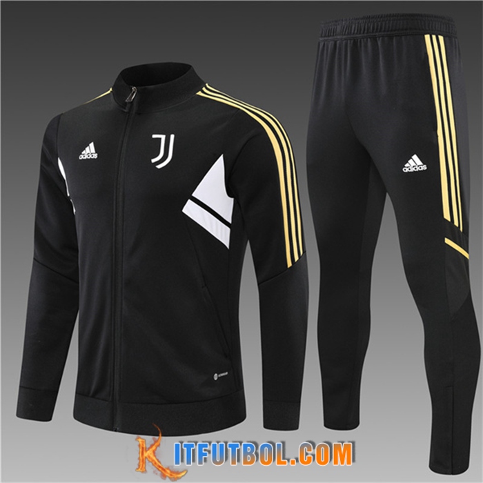 Chandal Equipos De Futbol - Chaquetas Juventus Ninos Negro/Blanco 2022/2023