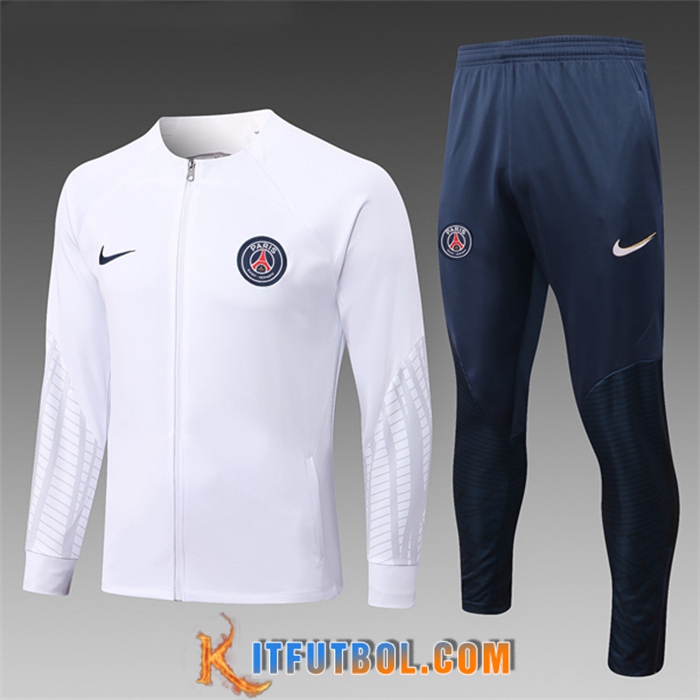 Chandal Equipos De Futbol - Chaquetas PSG Ninos Blanco 2022/2023