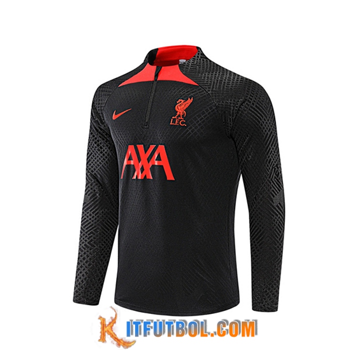 Sudadera De Entrenamiento FC Liverpool Negro/Rojo 2022/2023