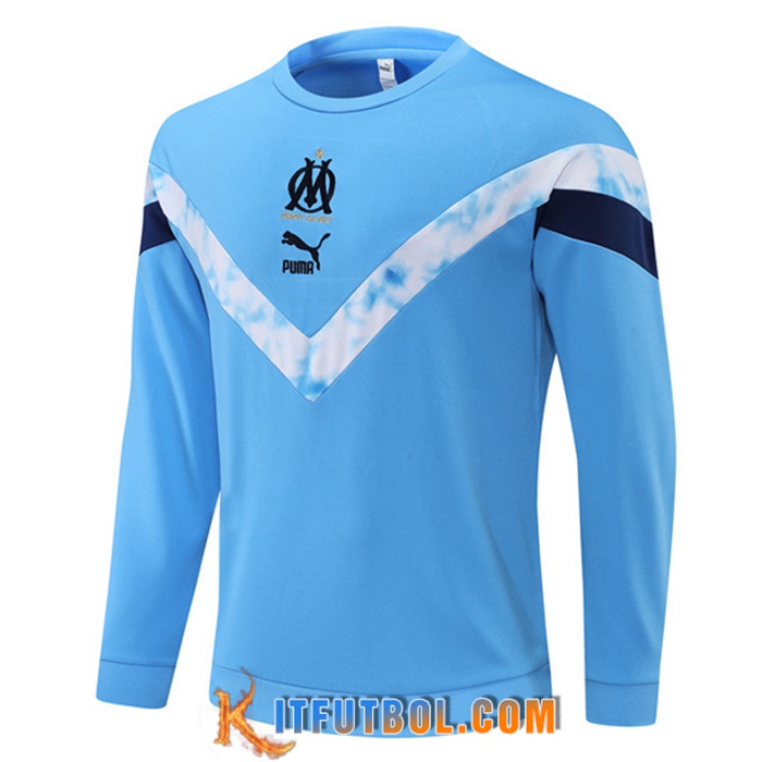 Sudadera De Entrenamiento Marsella OM Azul Claro/Blanco 2022/2023