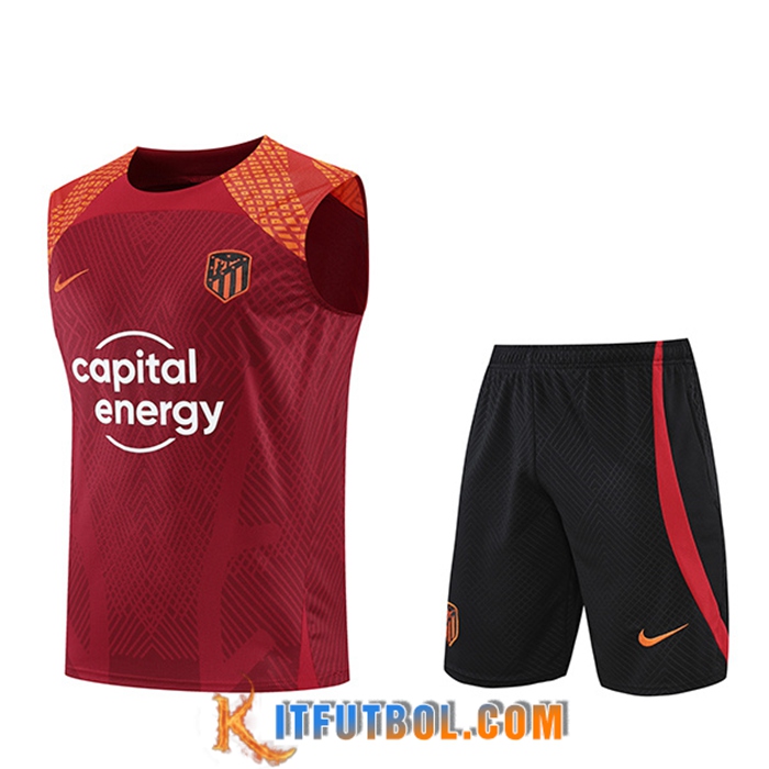 Camiseta Entrenamiento sin mangas + Cortos Atletico Madrid Marrón 2022/2023