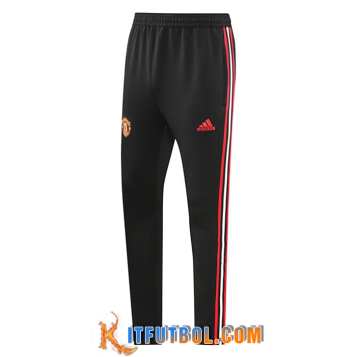 Pantalon Entrenamiento Manchester United Negro/Rojo 2022/2023