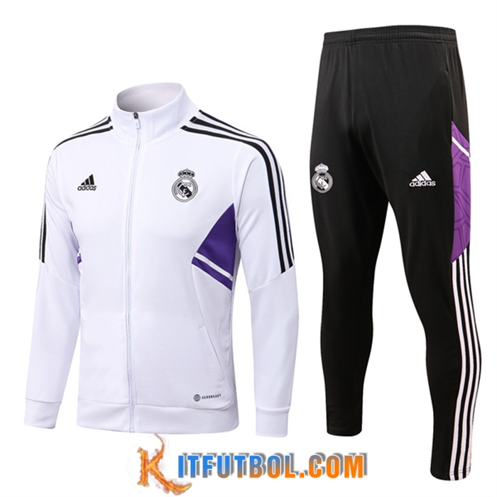 Chandal Equipos De Futbol - Chaqueta Real Madrid Blanco 2022/2023