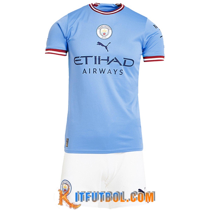 Nueva Camisetas De Futbol Manchester City Ninos Primera 2022/2023