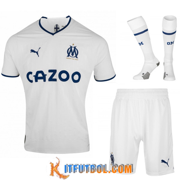 Camisetas De Futbol Marsella Primera (Shorts + Calcetines) 2022/2023