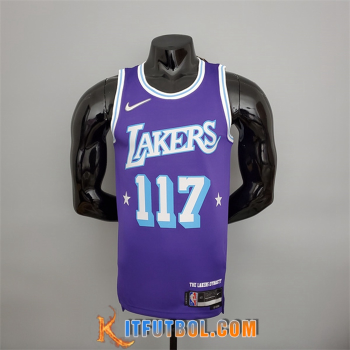 Camisetas Los Angeles Lakers (Chief #117) Púrpura 75th Anniversary X-BOX Co-branded