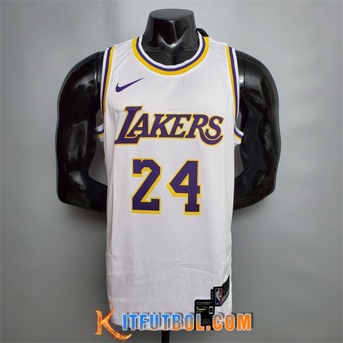 Camisetas Los Angeles Lakers (Bryant #24) Blanco Encolure Ronde