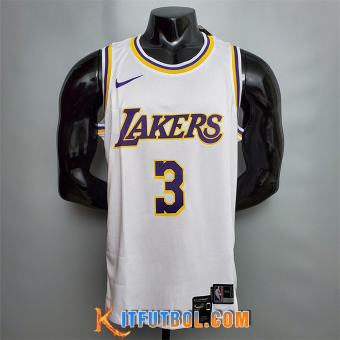 Camisetas Los Angeles Lakers (Davis #3) Blanco Encolure Ronde
