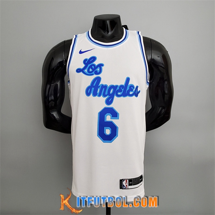 Camisetas Los Angeles Lakers (James #6) Blanco Latin Night (High Head)