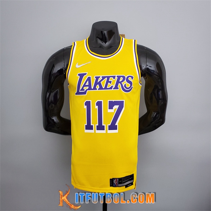 Camisetas Los Angeles Lakers (Chief #117) Amarillo 75th Anniversary X-BOX Joint